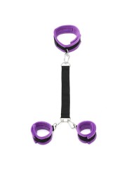 Collier et menottes avec sangles réglables, violet