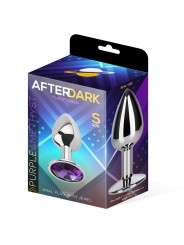 Plug anal violet améthyste orné de pierres précieuses, taille S