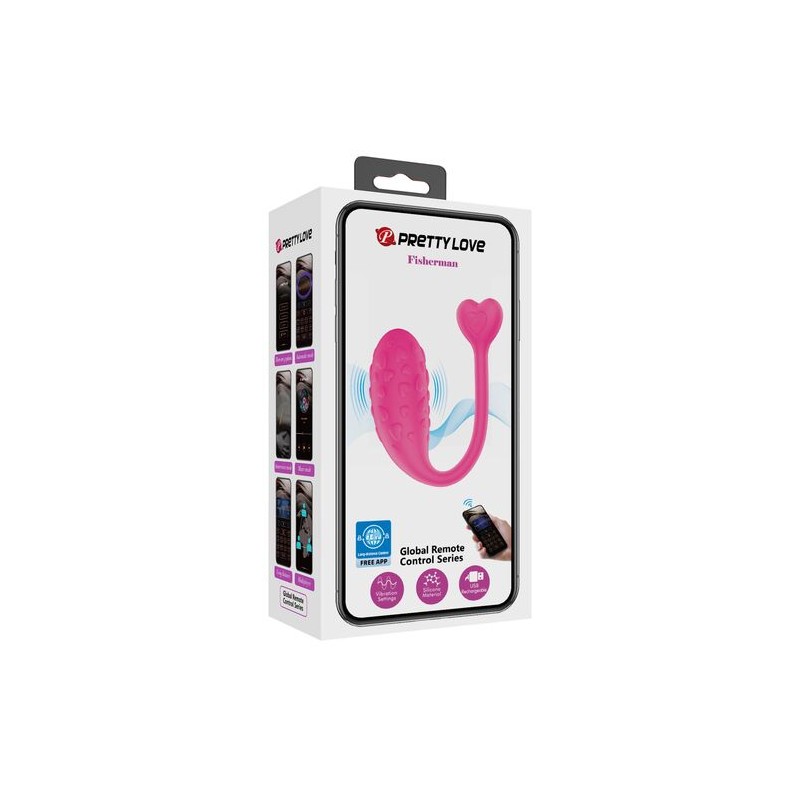 PrettyLove Fisherman Oeuf vibrant rose control App