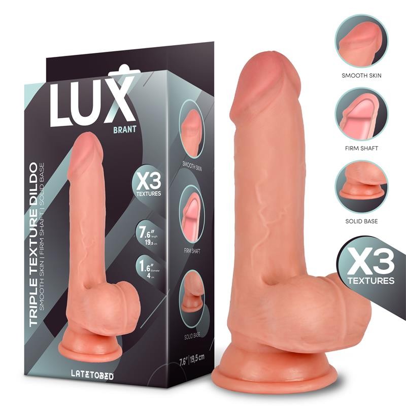 Lux Brant gode triple densité avec testicules 7.6"-19.5cm