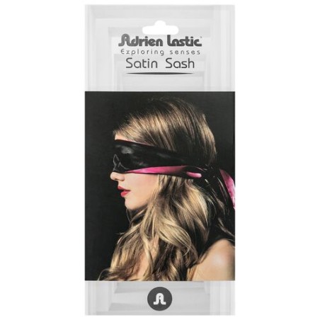 Adrien Lastic - Bandeau réversible en satin, rose/noir