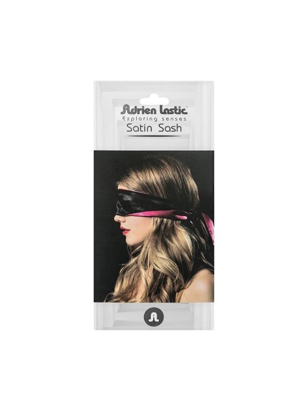 Adrien Lastic - Bandeau réversible en satin, rose/noir