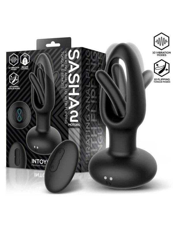 Plug vibrant Sasha avec langue mobile et télécommande