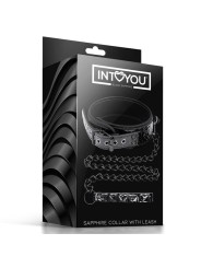 Collier Sapphire cuir végan avec sangle