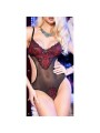 CHILIROSE: body en tulle et dentelle ouvert sur les côtés. - Taille: L