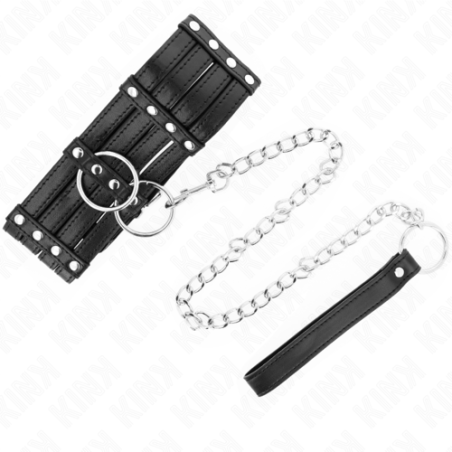 Collier de soumission réglable avec chaine, 65 cm, 35-51 cm x 7 cm