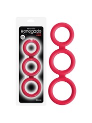 3 anneaux pénis silicone rouge Triad