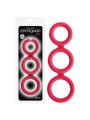 3 anneaux pénis silicone rouge Triad