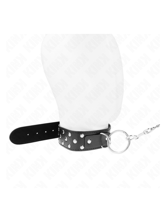 Collier anneau noir réglable avec chaine, 65 cm, 36-50 cm x 3,8 cm