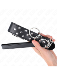 Collier anneau noir réglable avec chaine, 65 cm, 36-50 cm x 3,8 cm