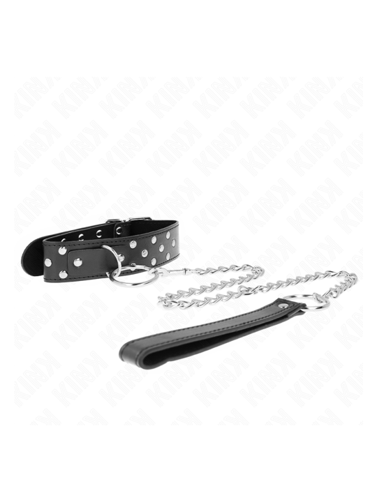 Collier anneau noir réglable avec chaine, 65 cm, 36-50 cm x 3,8 cm
