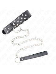 Collier anneau noir réglable avec chaine, 65 cm, 36-50 cm x 3,8 cm