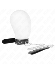 Collier anneau noir réglable avec chaine, 65 cm, 36-50 cm x 3,8 cm