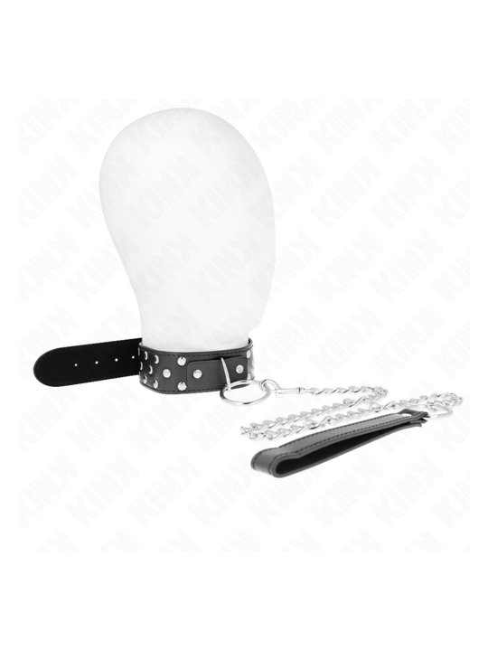 Collier anneau noir réglable avec chaine, 65 cm, 36-50 cm x 3,8 cm