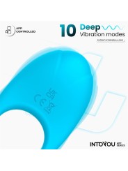 Anneau vibrant Ringo de la série INTOYOU APP, monobloc, bleu