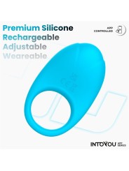 Anneau vibrant Ringo de la série INTOYOU APP, monobloc, bleu