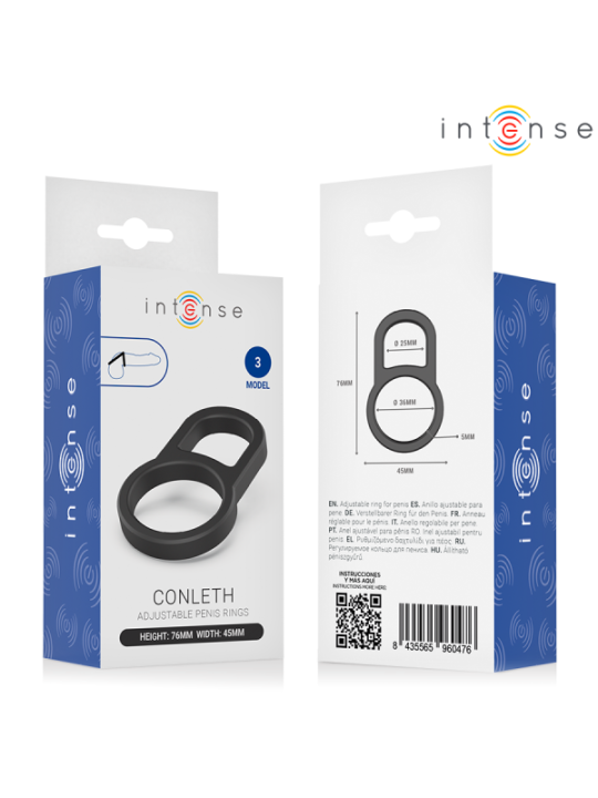 Intense - Anneau double ajustable Conleth, modèle 3