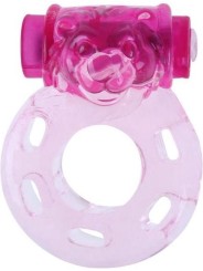nounours anneau vibrant rose