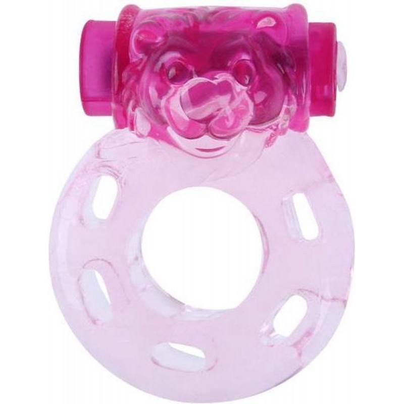 nounours anneau vibrant rose
