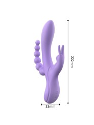 Vibrateur Lindsay avec chaîne anale  Silicone liquide, corps souple monobloc, double moteur