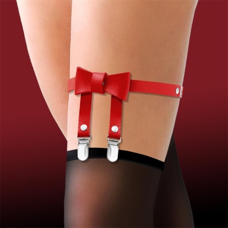 Jartière en similicuir avec nud  Taille unique