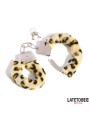 Menottes métalliques à fourrure  Motif léopard