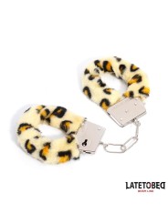 Menottes métalliques à fourrure  Motif léopard