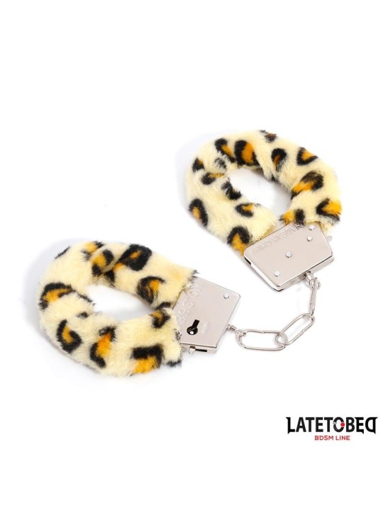 Menottes métalliques à fourrure  Motif léopard