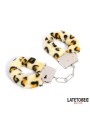 Menottes métalliques à fourrure  Motif léopard
