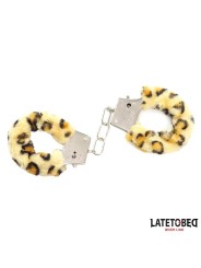Menottes métalliques à fourrure  Motif léopard