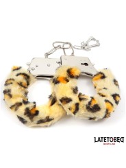 Menottes métalliques à fourrure  Motif léopard
