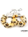 Menottes métalliques à fourrure  Motif léopard