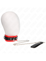Collier avec laisse (65 cm), modèle basique n° 3 (rouge, 53 x 5 cm)