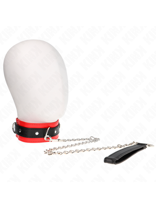 Collier avec laisse (65 cm), modèle basique n° 3 (rouge, 53 x 5 cm)