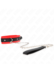 Collier avec laisse (65 cm), modèle basique n° 3 (rouge, 53 x 5 cm)