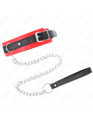 Collier avec laisse (65 cm), modèle basique n° 3 (rouge, 53 x 5 cm)