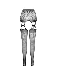 S027, bas avec porte-jarretelles intégrés noirs (taille unique)