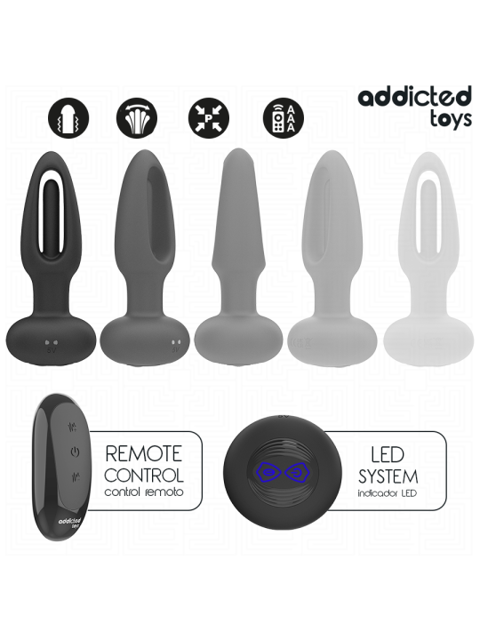 Plug anal avec languette vibrante et télécommande