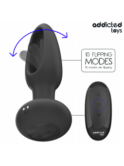 Plug anal avec languette vibrante et télécommande