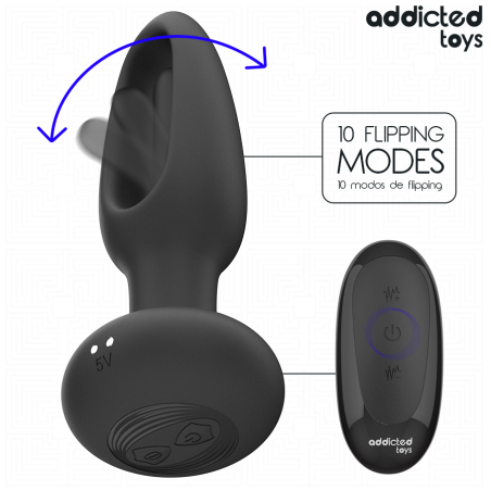 Plug anal avec languette vibrante et télécommande