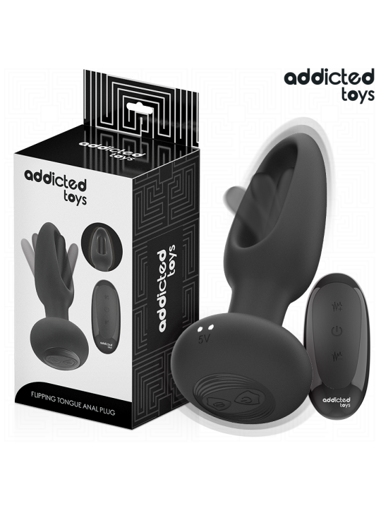 Plug anal avec languette vibrante et télécommande