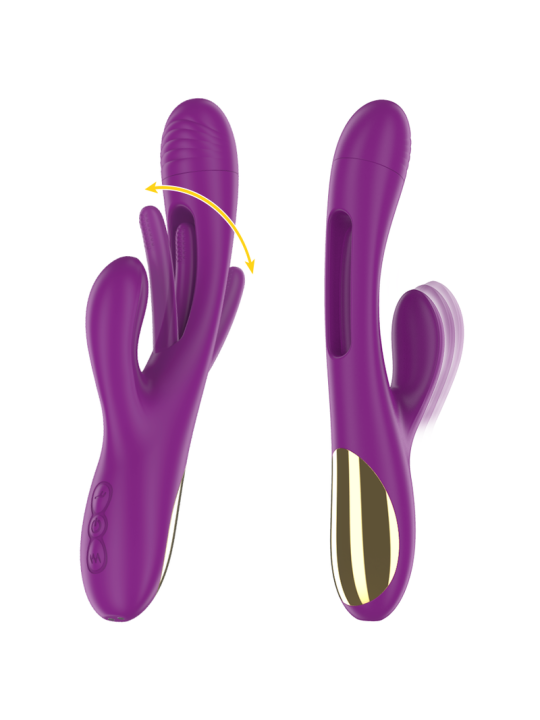 Apolo, vibromasseur multifonction rechargeable (7 modes de vibration) avec languette oscillante (violet)