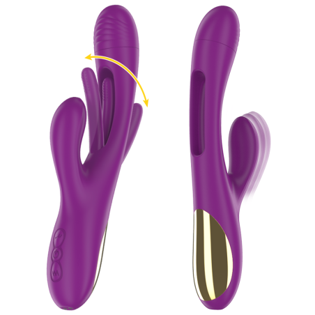 Apolo, vibromasseur multifonction rechargeable (7 modes de vibration) avec languette oscillante (violet)