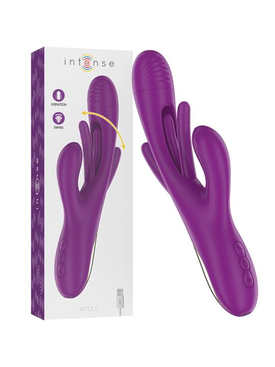 Apolo, vibromasseur multifonction rechargeable (7 modes de vibration) avec languette oscillante (violet)