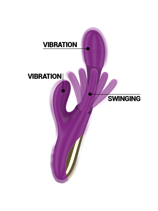Apolo, vibromasseur multifonction rechargeable (7 modes de vibration) avec languette oscillante (violet)
