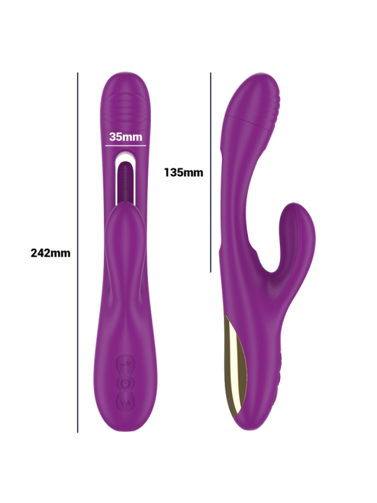Apolo, vibromasseur multifonction rechargeable (7 modes de vibration) avec languette oscillante (violet)