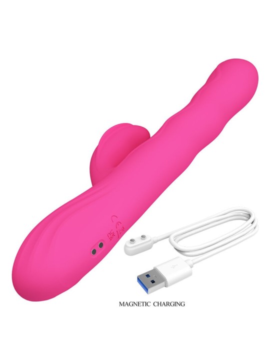 Winters, vibromasseur lapin multifonction avec écran LED (rose)