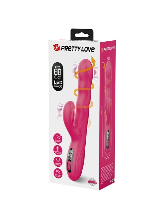 Winters, vibromasseur lapin multifonction avec écran LED (rose)
