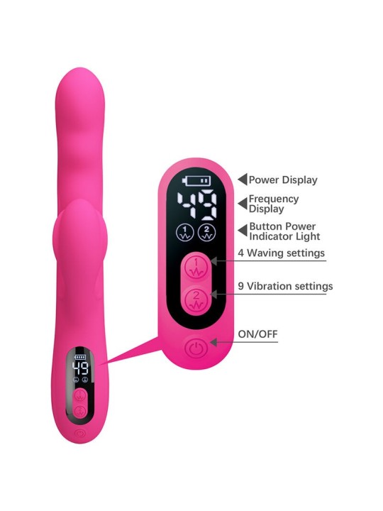Winters, vibromasseur lapin multifonction avec écran LED (rose)