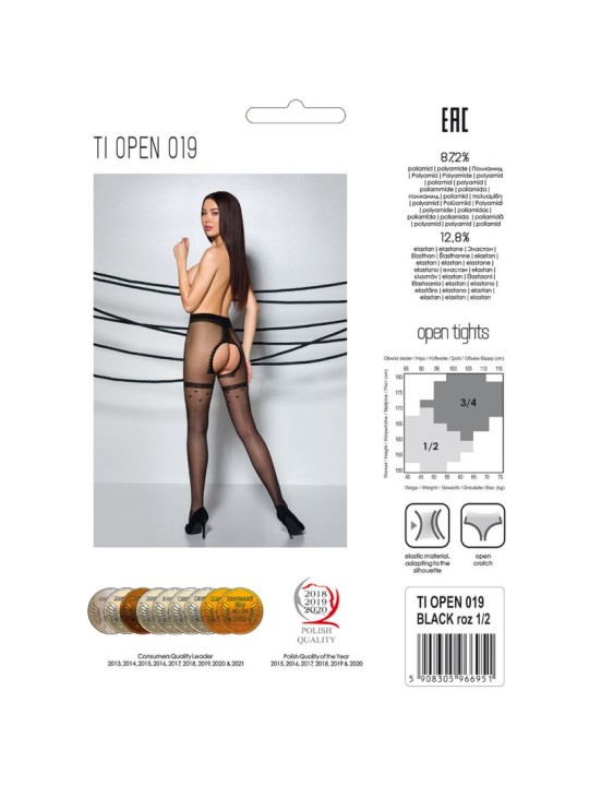 Tiopen 019, bas noirs 3/4 (20 deniers)